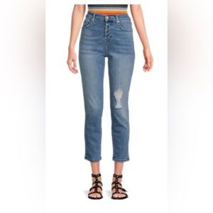 7 For All Mankind Josefina Mid Rise Straight Leg Jeans Sz 00 (23) NWT